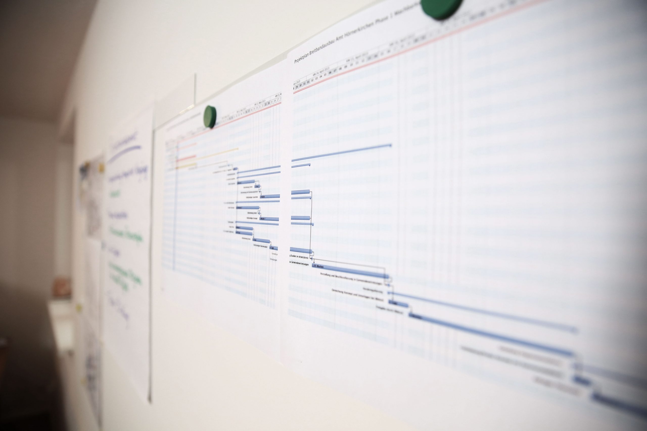 -Diagramme aufgehängt an Whiteboard